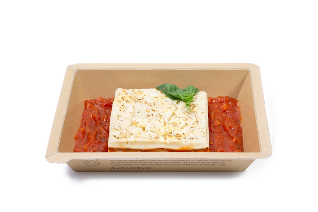 Menüschale Rindfleisch-Lasagne in Tomatensugo